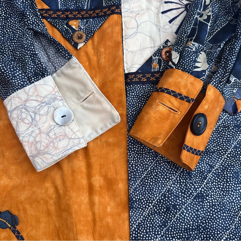 Patchwork Tunic Open Front Blazer - image 15